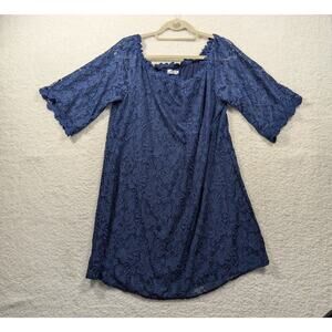 OURS Women's Lace Off-Shoulder Navy Dress - Size XL